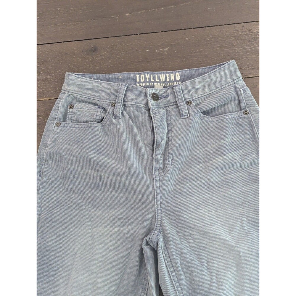 IDYLLWIND Miranda Lambert Dusty Blue Grey Corduroy Flare Jeans size 0 High Rise